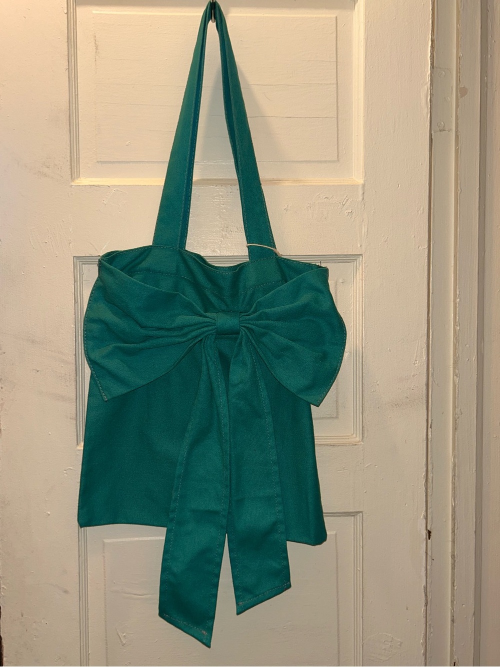 Dwell Studio Bow Accent Teal Tote Bag